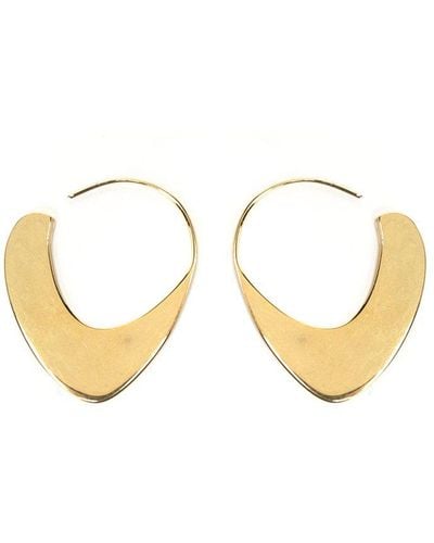 Celine Wide Hoop Earrings - Metallic
