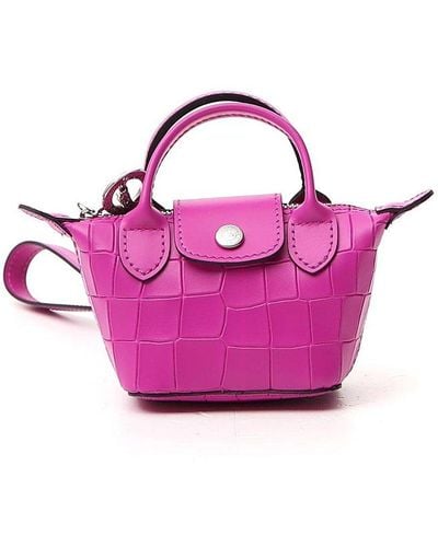 Longchamp Pliage Embossed Nano Tote Bag - Pink