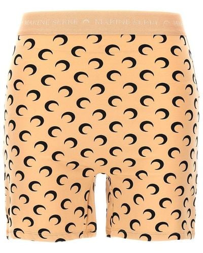 Marine Serre Logo Biker Shorts Leggings - Natural