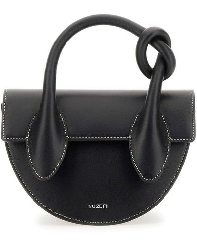 Yuzefi Pretzel Knot Detailed Mini Crossbody Bag - Black