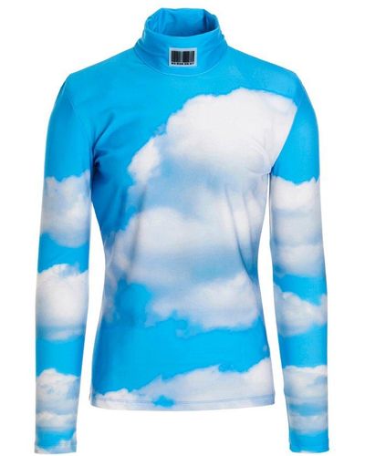 VTMNTS Sky Printed Roll-neck T-shirt - Blue