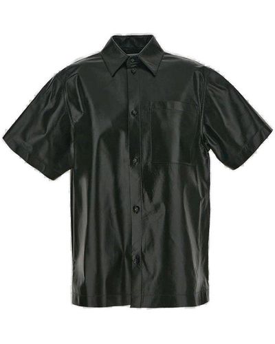 Bottega Veneta Buttoned Leather Shirt - Black