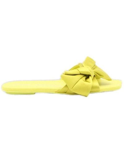 Stuart Weitzman Bow Detaile Slip-on Sandals - Yellow