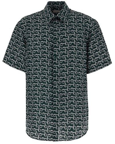 Burberry B Printed Short Sleeved Shirt - Green