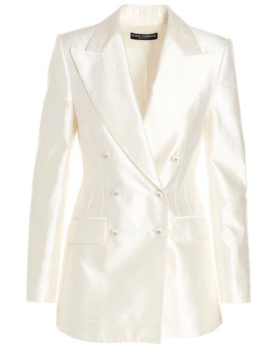Dolce & Gabbana Zebra Blazer Jacket - White