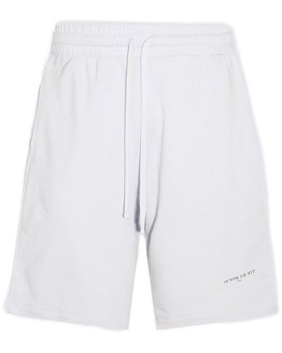 ih nom uh nit Logo Printed Drawstring Shorts - White
