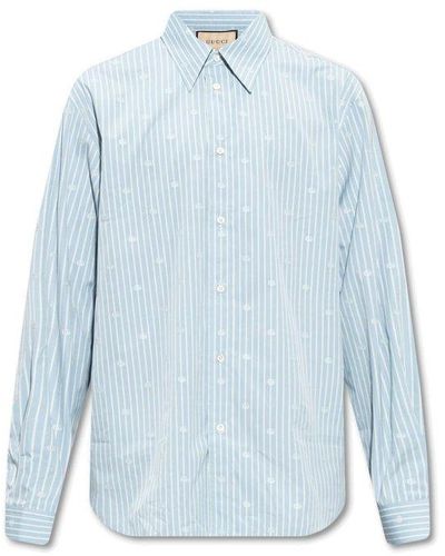 Gucci Shirt With Monogram - Blue