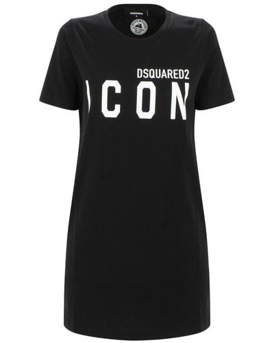 DSquared² Logo-print T-shirt Dress - Black