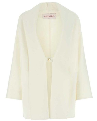 Valentino Rockstud Long-sleeved Coat - White