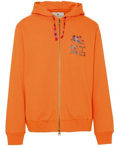 Etro Cotton Blend Pegaso Sweatshirt - Orange