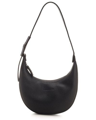Longchamp Blck Small Roseau Essential S Bag - Black