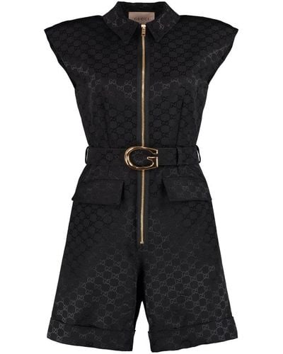 Gucci GG Motif Sleeveless Playsuit - Black