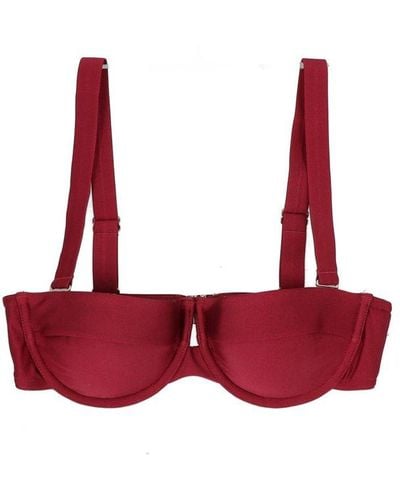 Zimmermann Pattie Balconette Padded Cup Bikini Top - Red
