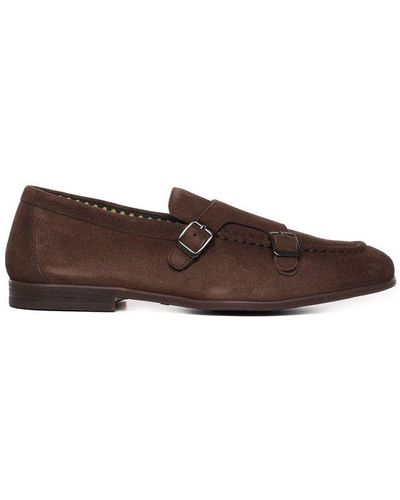 Doucal's Buckle Detailed Slip-on Monk Shoes - Brown