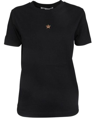 Stella McCartney Star Embellished Straight Hem T-shirt - Black