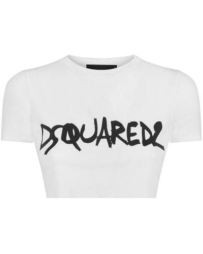 DSquared² Logo-print Crop T-shirt - White