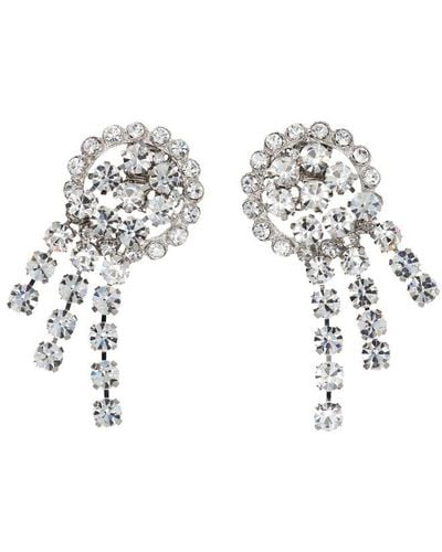 Alessandra Rich Crystal-cascade Earrings - White