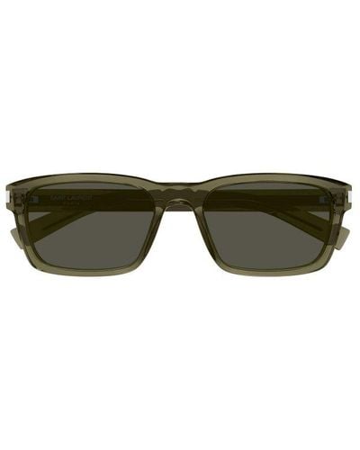 Saint Laurent Rectangle Frame Sunglasses - Green