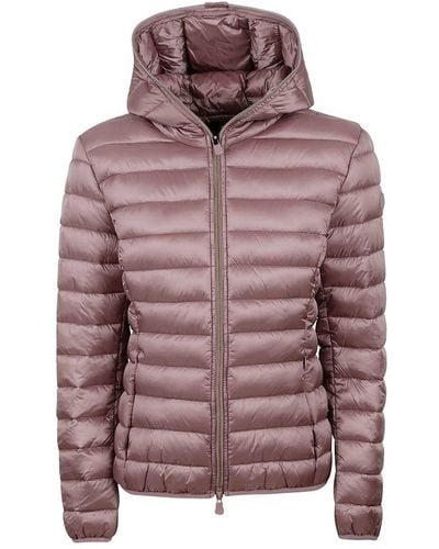 Save The Duck Hooded Puffer Jacket - Purple