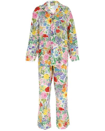 Gucci Printed Silk Pajama Jumpsuit Nd - Multicolor