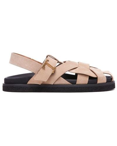 Tod's Caged Logo Buckled Sandals - Pink