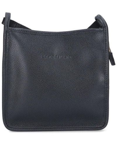 Longchamp Le Foulonné Leather Crossbody Bag - Black