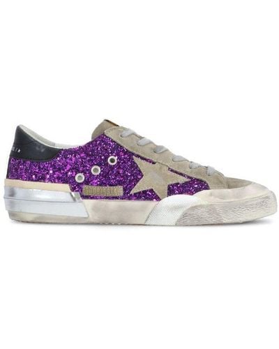 Golden Goose Super-star Glitter Low-top Sneakers - Purple