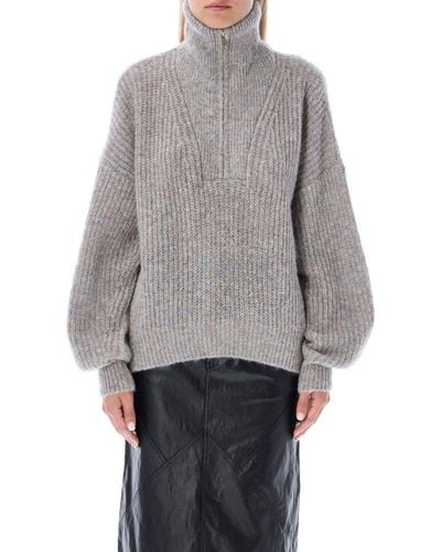 Isabel Marant Myclan Half-zip Sweater - Gray