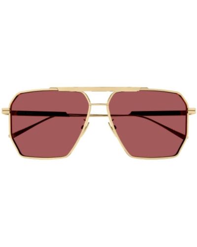 Bottega Veneta Pilot Frame Sunglasses - Red