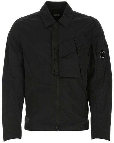 C.P. Company Lens-detailed Sleeved Shirt - Black