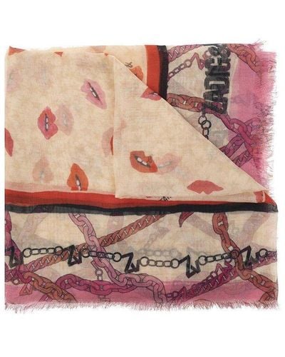 Zadig & Voltaire 'kiss' Scarf - Pink