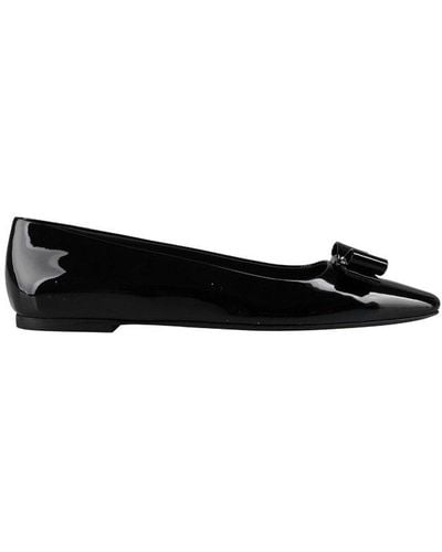 Ferragamo Ferregamo Anz 1 Patent Leather Ballet Flats - Black