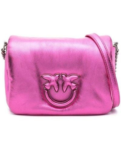Pinko Baby Love Click Puff Metallic Shoulder Bag - Pink