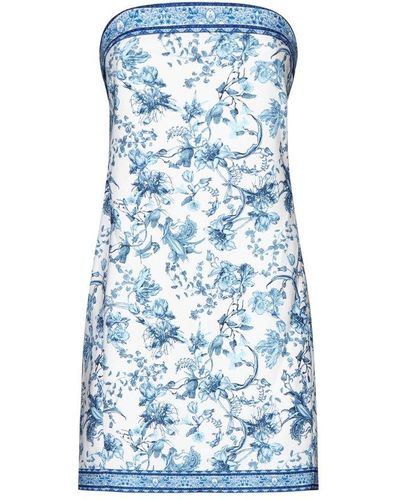 Alice + Olivia Alice + Olivia Kelly Square Bust Mini Dress - Blue