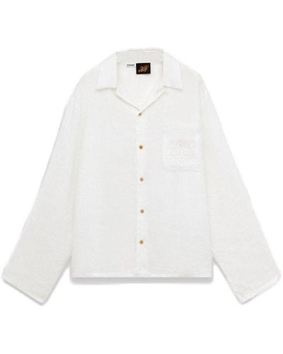 Loewe Long Sleeved Logo Detailed Shirt - White