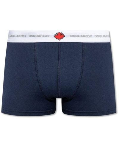 DSquared² Cotton Boxers With Logo, - Blue