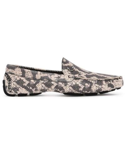 Just Cavalli Allover Python Print Loafers - Multicolor