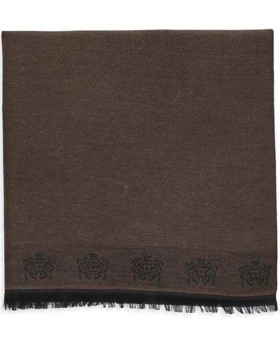 Church's Logo Embroidered Fringed Scarf - Brown