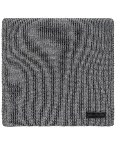 Versace Finished Edge Knitted Scarf - Gray