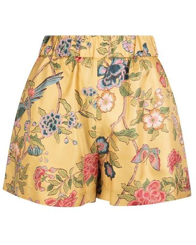 RED Valentino Red All-over Floral Printed Shorts - Multicolour