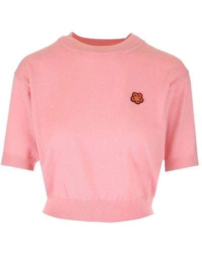 KENZO Crest Logo Short Sleeves Sweater Sweater - Pink