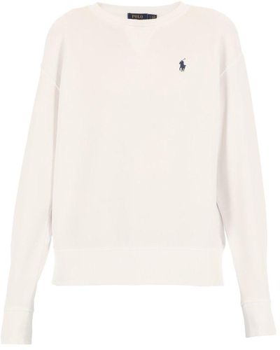Polo Ralph Lauren Logo Embroidered Crewneck Sweatshirt - White
