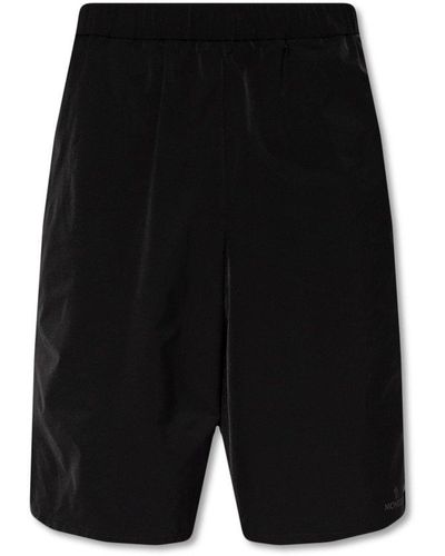 Moncler Monclelr Logo-printed Drawstring Waistband Shorts - Black