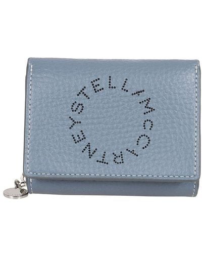 Stella McCartney Trifold Wallet Embossed Grainy Mat - Blue