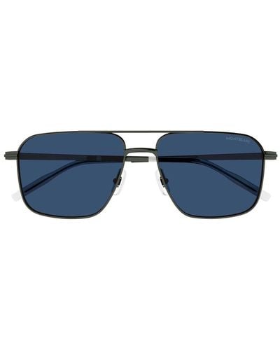 Montblanc Square Frame Sunglasses - Blue