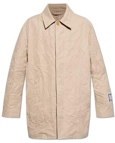 Acne Studios Crinkled Buttoned Trench Coat - Natural