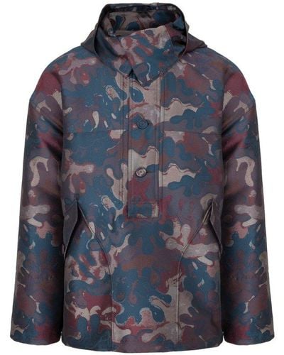 Dior X Peter Doig Camouflage Hooded Anorak - Blue