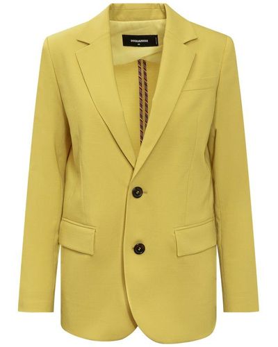 DSquared² Single-breasted Tailored Blazer - Yellow