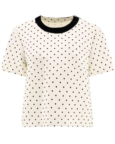 Sacai Polka Dots T-shirt - Natural
