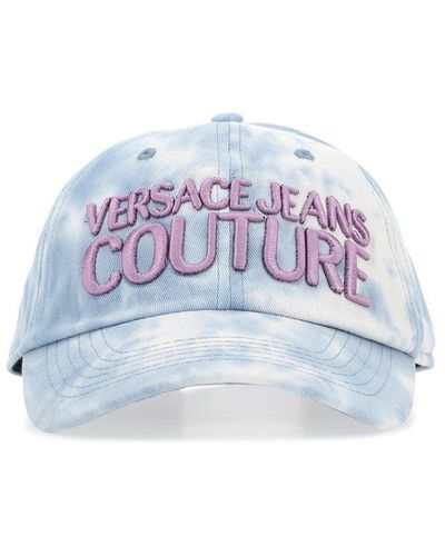 Versace Logo Embroidered Cap - Blue